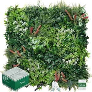 12PCS Grass Wall Panels, 20"x20" Artificial Ivy Greenery Wall Backdrop, UV-Anti Faux Boxwood Grass Panels Green Wall Decor for Garden Patio Balcony