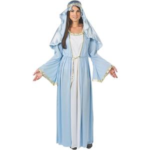 Fun Express Virgin Mary Costume for Women - Biblical Christmas Costumes for Adults | Deluxe Blue Robe with Gold Trim & Headpiece for Nativity Plays, Church Events & Holiday Performances One Size