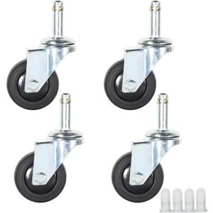 Stem Casters Wheels, 7/16" x 1-3/8" Swivel Casters with Brake TPR Casters 200 Lbs Load Capacity Replacement Wheels Casters Set of 4 (Without Brake, 2 Inch) Stem Casters Wheels, 7/16" x 1-3/8" Swivel Casters with Brake TPR Casters 200 Lbs Load Capacity Replacement Wheels Casters Set of 4 (Without Brake, 2 Inch)