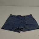 luvamia Jean Shorts for Women High Waisted Stretchy Denim Jorts Trendy Casual Distressed Cut Off Shorts with Pockets (X-Large, Classic Dark Blue)