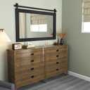 Farmhouse Mirror 42x28 Black Rustic Mirror for Wall Vanity Mirrors Barn Door Style Decor Bathroom Living Room Entryway Bedroom Mirrors