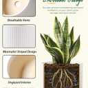 Ceramic Plant Pots, 8.1 + 6 Inch Planters for Indoor Plants, Modern Flower Pots for Plants with Drainage, Medium Cylinder Flower Pots for Indoor Plants, House Plants, Matte White