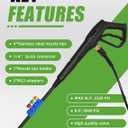 Pressure Washer Gun Set, Max W.P. 2320PSI, B.P. 5000PSI, Replacement for Ryobi Powerstroke Karcher Greenworks, M22-14mm & M22-15mm Fitting, 4 Stainless Steel Nozzle Tips & Holder