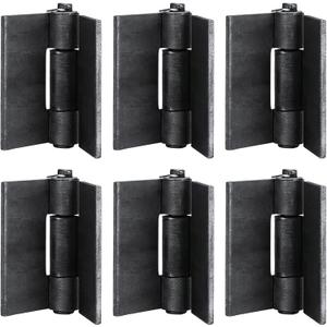 BlueDex 6 Pack Metals 4-3/ 8"x4-1/ 8” Heavy Duty Weldable Hinges -Thickness 5 mm Weld On Hinges - Solid Steel Butt Hinge Design for Heavy Gates & Doors - Corrosion & Rust Resistant