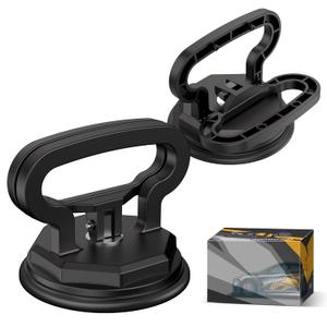 Amooca Glass Suction Cup Lifter Heavy Duty Tile Marble Suction Cup Vacuum Lifter with Handle for Granite Lifting & Window Replacement 100 lbs Load Capacity (2 Pack Black Large)