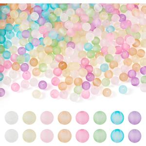 400Pcs 6mm Acrylic Beads Frosted Pony Bead Candy Color Small Pastel Beads Round Kandi Bead Spacers for Crafts DIY Necklace Bracelets Keychain Lanyards Jewelry Making Supplies