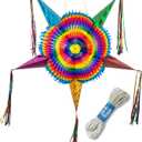 Mexican Pinata  Large 32 Rainbow Party Piata with 25-ft Rope Included  Extra Large Birthday Piata for Adults, Pride  TexMex Fun Stuff