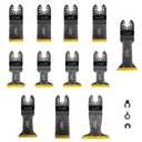 LU&MN Tools Oscillating Multi Tool Blades, Black Titanium Tipped Quick Release Saw Blades for Metal, Nails, Bolts and Screws, Professional Grade (12)