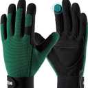 COOLJOB Thorn Proof Garden Gloves with Touchscreen Fingers for Men, Rose Pruning Work Gloves with Palm Cushion for Gardener, Farmer and Landscaper (Green 1 Pair XL)