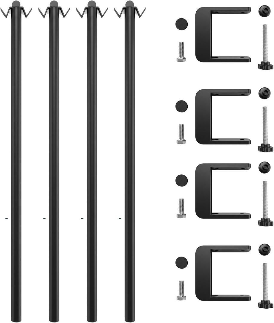 4 Pack 55 Inch Integrated String Lights Pole Bracket