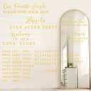 4 Pcs Wedding Mirror Welcome Sign Decal Seating Chart Stickers DIY Wedding Party Supplies Removable Vinyl Letter Decals for Bridal Shower Marriage Reception (Yellow)