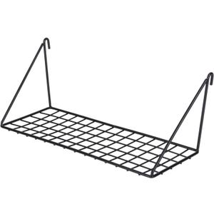 Kaforise Hanging Straight Shelf for Wire Wall Grid Panel, Small Wire Wall Organizer and Display Shelf, Size 11.8" X 4.3",Black Painted