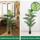 Jexine 4 Pack Artificial Palm Trees 5Ft, Fake Plants Fake Trees Artificial Areca Palm Plants for Outdoor Indoor Faux Palm Tree in Pot for Pool Home Decor Office Housewarming Gift Modern Decoration