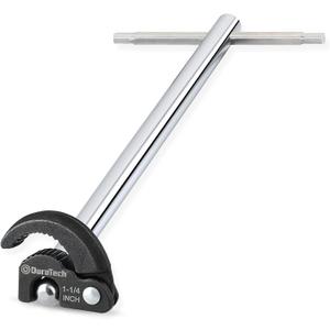 DURATECH 11" Basin Wrench, Sink Wrench, Adjustable Tap Nut Spanner Basin Spanner, Capacity of 3/8" to 1-1/4" for Fixing Back and Union Nuts Under Sink