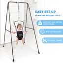 Baby Jumper, Stand for Jumper and Bouncers w/Adjustable Seat Bag, Sturdy Frame Structure for Baby Bouncing & Swing Jumper w/Steel Spring, Wise Gift Choice for Infant & Toddler, Black