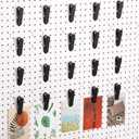 20 Pcs Pegboard Accessories Clips Pegboard Clips Metal Accessories Hook Attachment Peg Board Clip for Crafts Kitchen Bathroom Room Office Wall Organize Storage Display (Black)