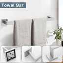 Brushed 5-Piece Bathroom Hardware Accessories Set-Towel Bar & Holder Racks for Bathroom,SUS304 Stainless Steel,Wall Mounted,23.6-Inch