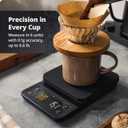 Greater Goods Coffee Scale with Timer 0.1g Precision Digital Coffee & Espresso Scale for Pour-Over, Coffee Bean Weighing, Barista Brewing, Waterproof Cover, 3kg Capacity (Onyx Black)