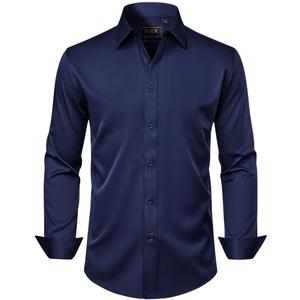 J.VER Men's Dress Shirts Solid Long Sleeve Stretch Wrinkle-Free Formal Shirt Business Casual Button Down Shirts, Size L