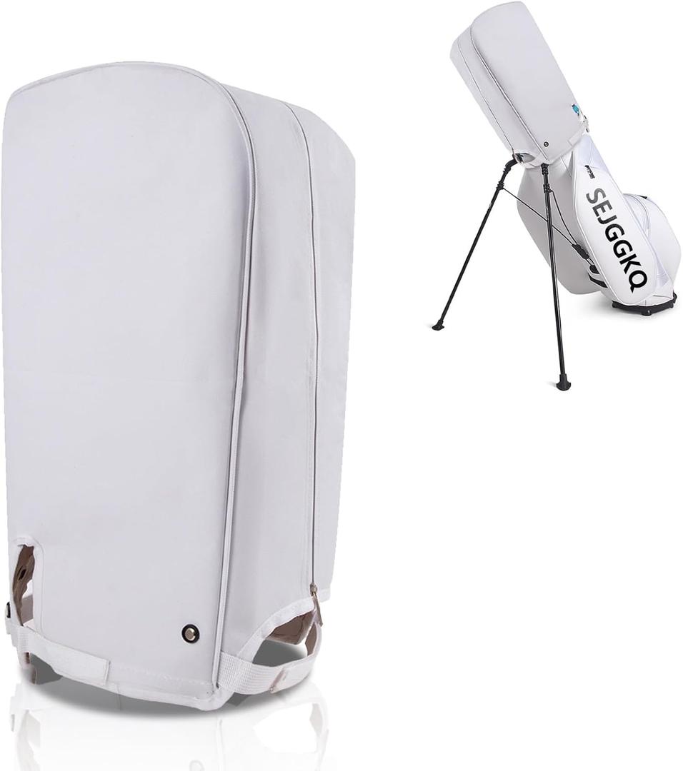 Golf Bag Rain Cover,Golf Bag Cover,Club Waterproof Hood Rain Covers Accessories Caddy Head Protector,Accessory Zipper Protective Dustproof Top Rainproof for Mens Women Golfer,Tour,Stand Bags(White)