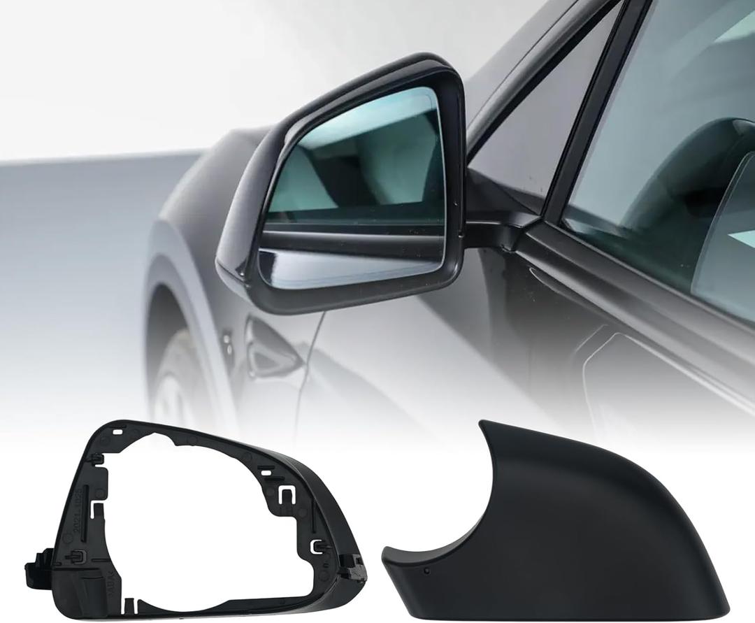 Mirror Left Cover Lower Holder and Frame Kit Compatible for Tesla Model 3 2017-2025, Left Side Black, Includes Plastic Pry Tool