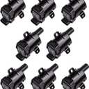 MAS Set of 8 Round Ignition Coils Pack Compatible with Chevy GMC Silverado 1500 2500 Tahoe Suburban Express Sierra Savana Yukon XL Escalade V8 Replacement For D585 C1251 19005218 UF262