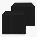 HolidayIdeas 2 Pack Square Fitted Table Covers - 34 x 34 Inch - Black Fabric Table Clothes Washable Tablecloth Protectors for Parties, Holiday Dinner, Trade Show, Vendor Stand