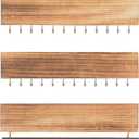 Hanging Jewelry Organizers, Wall Mounted Wood Jewelry Holder Necklace Bracelets Racks, Earring Holder, with Metal Bar and Hooks, Rustic Dcor, Gifts for Girls, Women, 3 pieces set /Pack, Natural