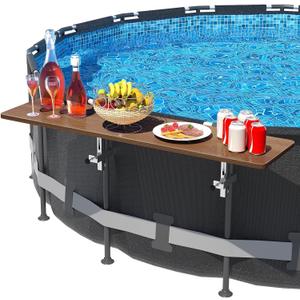 Pool Bar for Above Ground Pool Accessories with 4711in Tabletop Side Table Swim Up Bar Above Ground Accessories Deck for Drinks & Snacks, Fits 3.7" Top Rail
