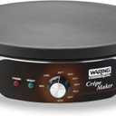 Waring Commercial WSC160X 16" Electric Crepe Maker, Cast Iron Cooking Surface, Stainless Steel Base, Includes Batter Spreader and Spatula, 120V, 1800W, 5-15 Phase Plug