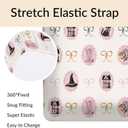 Pink Halloween Cat Witch Baby Crib Sheets for Girls Cute Black Halloween Cat Bows Baby Sheet Spooky Western Cowgirl Fitted Crib Mattress Cover Standard Toddler Mattress 52''x28'' (One size)