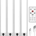 EZVALO Under Cabinet Lights, 14.5'' Motion Sensor Light Indoor Dimmable, 4000mAh Rechargeable Closet Lights 5700K with Remote Control, Wireless Under Counter Light for Kitchen,Cabinet,Bedroom4Pcs (Cool White)