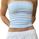 Women Y2k Tube Top Strapless Going Out Tops Cute Aesthetic Summer Clothes (M)