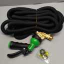 Flexi Hose Expandable Garden Hose with 8 Function Nozzle, 75FT - Lightweight Retractable Garden Hose, Water Hose - No-Kink Flexibility, 3/4 Inch Solid Brass Fittings and Double Latex Core (Black)