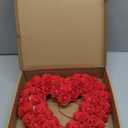 JINGHONG Valentine's Day Wreath 13 Inch Artificial Valentines Day Wreaths Romantic Heart Wreath for Valentines Gifts Anniversary Wedding Candlelight Dinner Decor(Red)