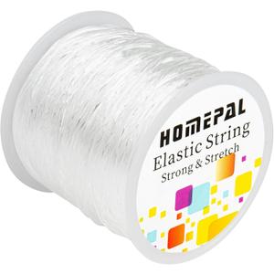 Homepal 1mm Elastic String for Bracelets, Clear Elastic String Elastic Cord for Jewelry Making, Crystal Jewelry String for Bracelets, Necklaces, Beading and Crafts 100m/roll