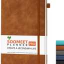 Lined Journal Notebook, 200 Pages, Leather Hardcover Notebooks, A5 College Ruled Thick Classic with Pen Loop Notebook Journals for Writing, for Women Men Office School, 5.75'' X 8.38'', Brown