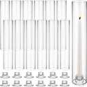 12 Set Glass Hurricane Candle Holders 11.8" Open Ended Glass Candleholder Tube Shape Bottomless and 2.1" Taper Clear Candlestick Holder Bulk for Wedding Party Table Centerpiece Home Decor (12, Clear)