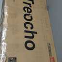 Treocho Kids Study Desk and Chair Set, Kids Desk with Hutch and Tiltable Desktop for 3-8 Years Old, Wooden Children Study Table with Storage Cabinet, Student Writing Desks Bedroom, Home School, White