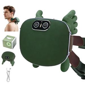 IOUGDSEC Upgraded Neck and Shoulder Massager,Professional Shiatsu Neck Massager,Portable Deep Tissue 4D Kneading with Heat,Intelligent Simulated Human Hand Design for Pain Relief and Muscle (Green)