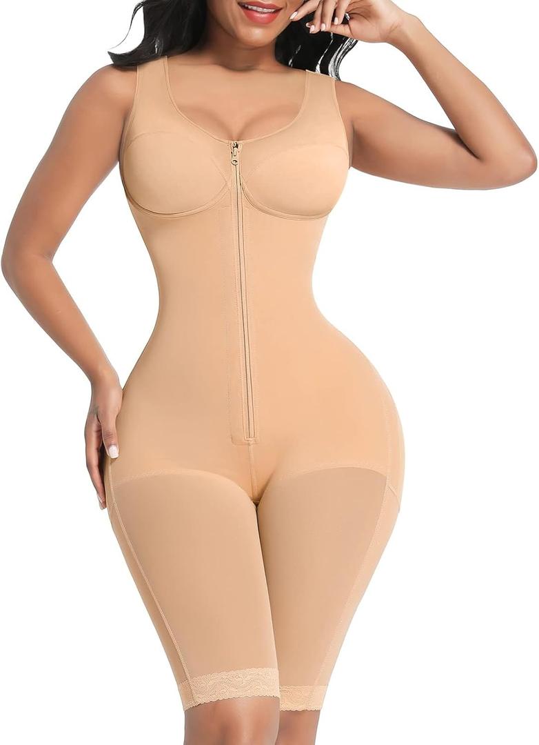 FeelinGirl Shapewear Tummy Control Post Surgery Body Shaper Compression Garment Butt Lifter (Medium, Beige)