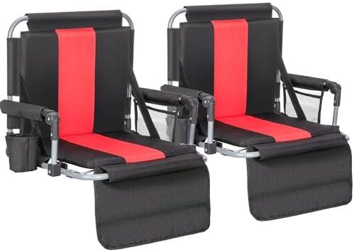 ALPHA CAMP Stadium Seat Chair for Bleachers with Back & Arm Rest