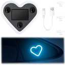 iFunyLED Car LED Interior Lights, Heart-Shaped Ambient Light for Windows, 5 Lighting Modes, Charging Through Type-c and Solar Energy, Car Decorations for Women Men, Pack of 1, (Ice Blue)