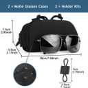 2 x MUCHER 2 Pack Tactical MOLLE Glasses Case Shockproof Tactical Eyeglasses Case Portable Sunglasses Carrying Case with Clip (Black)