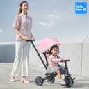Tricycle Stroller for Toddler,Foldable Baby Tricycle,Kids Balance Bike with Push Handle,Toddlers Stroller Bike with 1 to 5 Years,7-in-1 Push Tricycle Bike for Kids (Pink), 27.9 x 19.6 x 38.9 inches