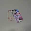 for iPhone 13 & iPhone 14 Case [Military-Grade Drop Protection/Vibrant Soft TPU Protective/Camera Protection/for Women & Girls]-Playful Vibrant Romantic Pink Blue Girly Urban Collage Art