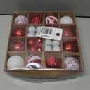 44 Pcs Shatterproof Christmas Balls Ornaments for Outdoor Use - Elegant Red and White Christmas Yard Decorations Outdoor with Hanging Loops - A Complete Set for Christmas Tree, Home, Wedding, Party