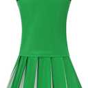 GRAJTCIN Cheerleader Costume for Women Cheerleading Outfit School Cheer Uniform Adult Halloween Party Dress up (Green, S)