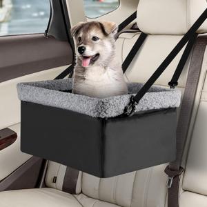 Dog Car Seats for Small Dogs, Upgrade Dog Booster Seat with Metal Frame Construction with Double-Layer Oxford, Perfect for Small Pets,L-UP TO 10LBS (Grey)