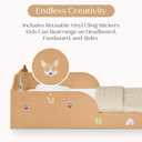 Delta Children Puppy Wood Floor Toddler Bed with Reusable Stickers, Brown